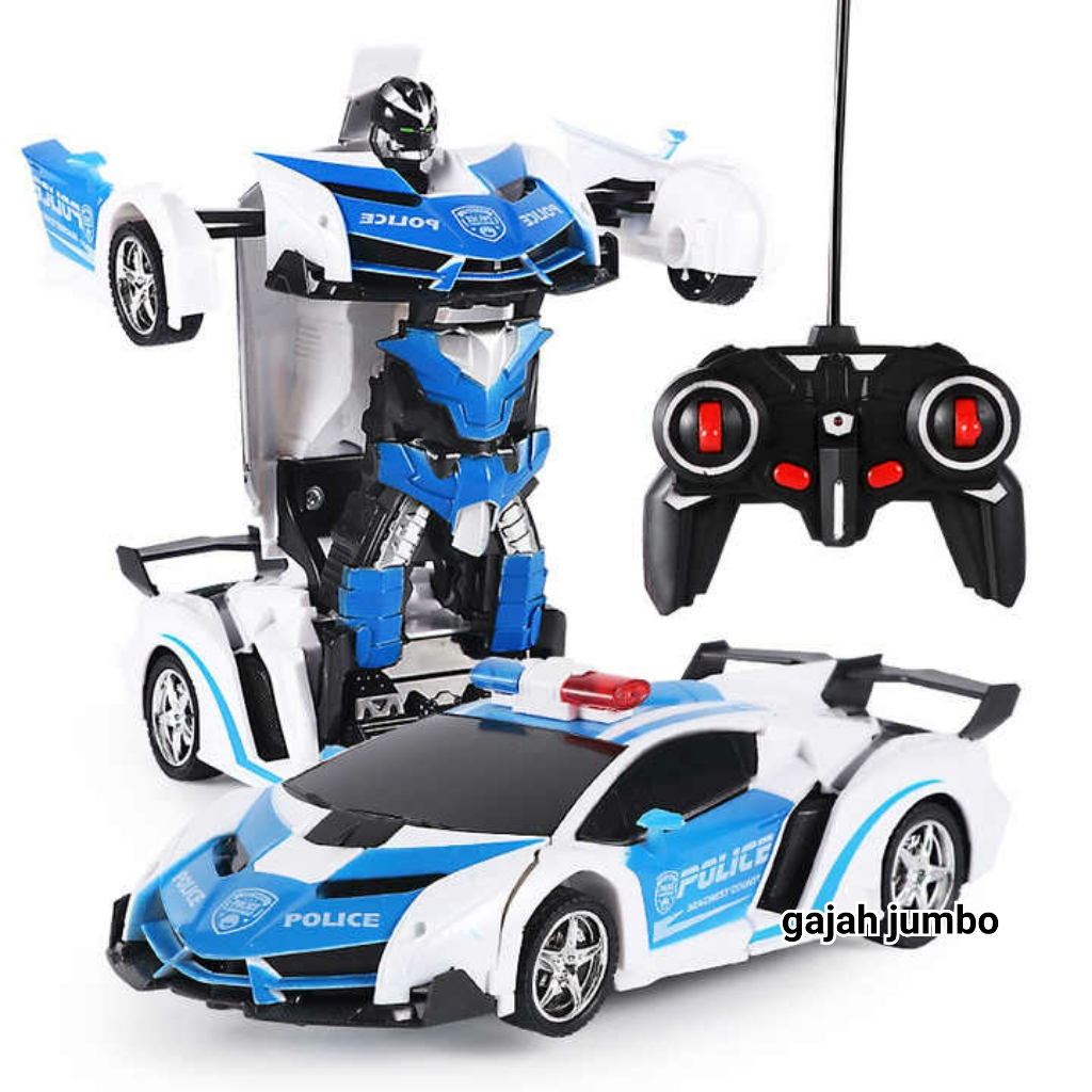 Mainan RC Transform Baterai  Mobil Remote Control Robot Transform Berubah Jadi Robot Mobil