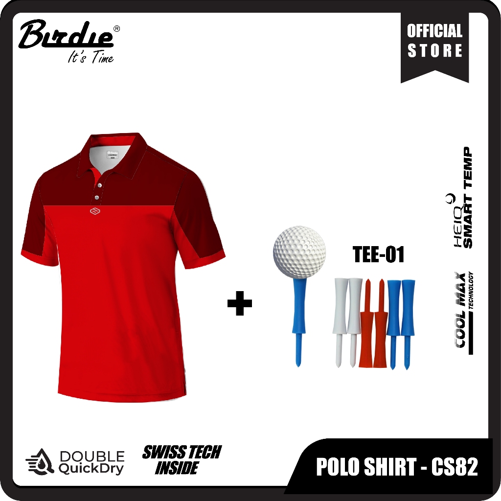 Baju Polo Shirt Golf Polyester Dry Fit CoolMax Birdie CS82Baju Polo Shirt Golf Polyester Dry Fit Coo