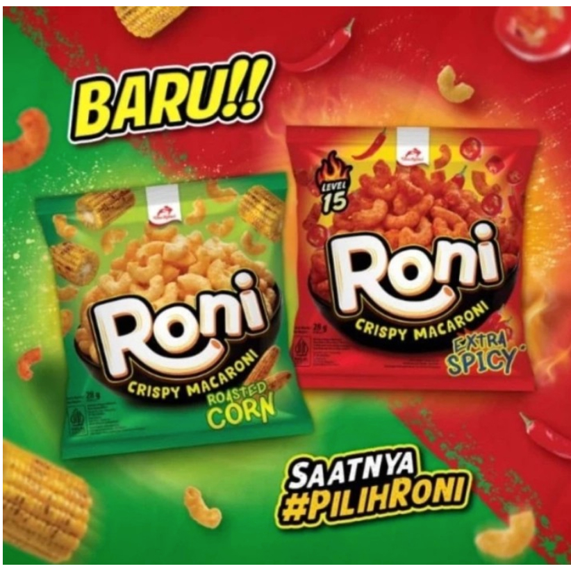 

Snack Dua Kelinci Roni Crispy Macaroni 140gr - Extra Spicy / Roasted Corn