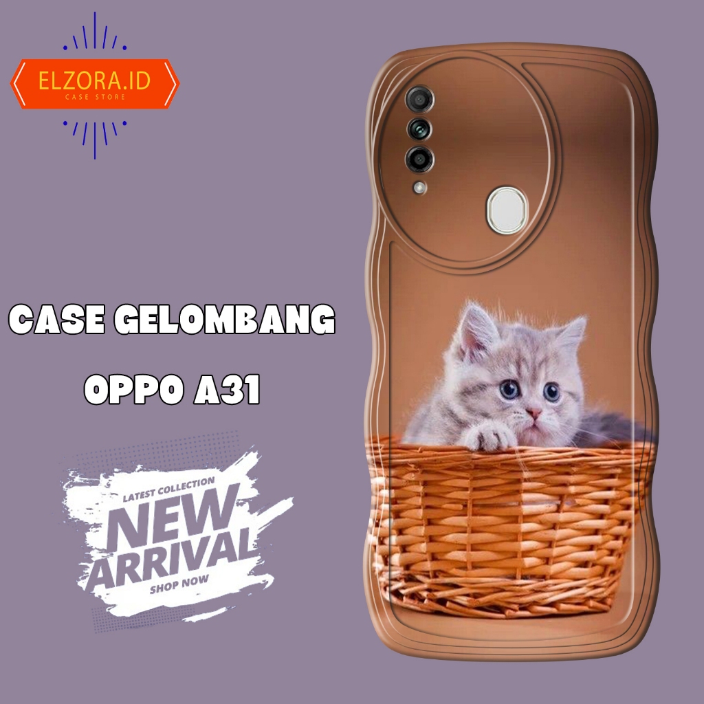 Soft Case GELOMBANG Hp Oppo A31 - Oppo A31 - Case Pro Camera - Fashion Case Motif Cat Lucu - Casing 