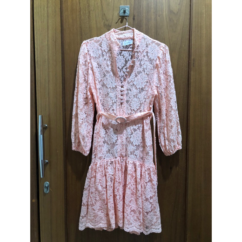 dress brokat salem pink peach