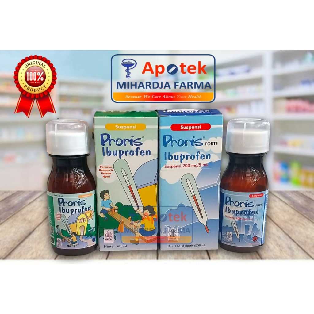 Proris Sirup Hijau / Proris Forte Sirup Biru 60ml - Proris Ibuprofen Syrup Obat Penurun Panas Demam 