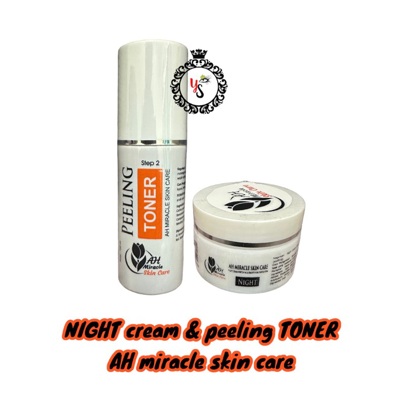 PAKET READY peeling toner facial wash cream siang malam sabun cuci muka day cream night cream AH MIR