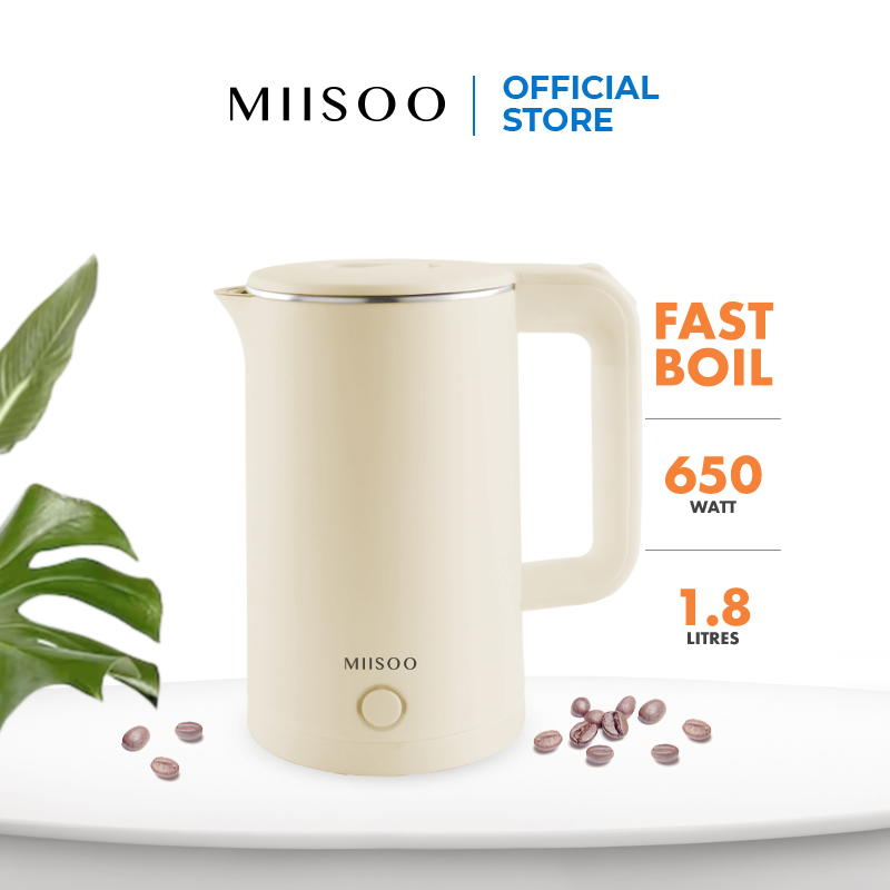 MIISOO Teko Listrik Pemanas Air Water Heater Stainless Steel Boiling Water 1.8L Food Grade Portable-