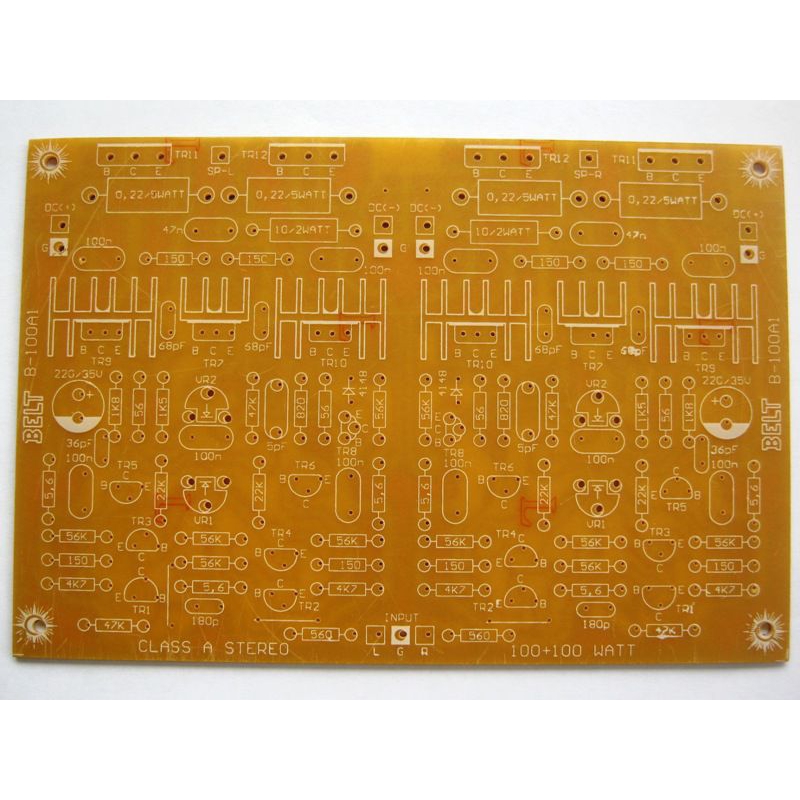 PCB power amplifier class A 2 x 100 watt stereo