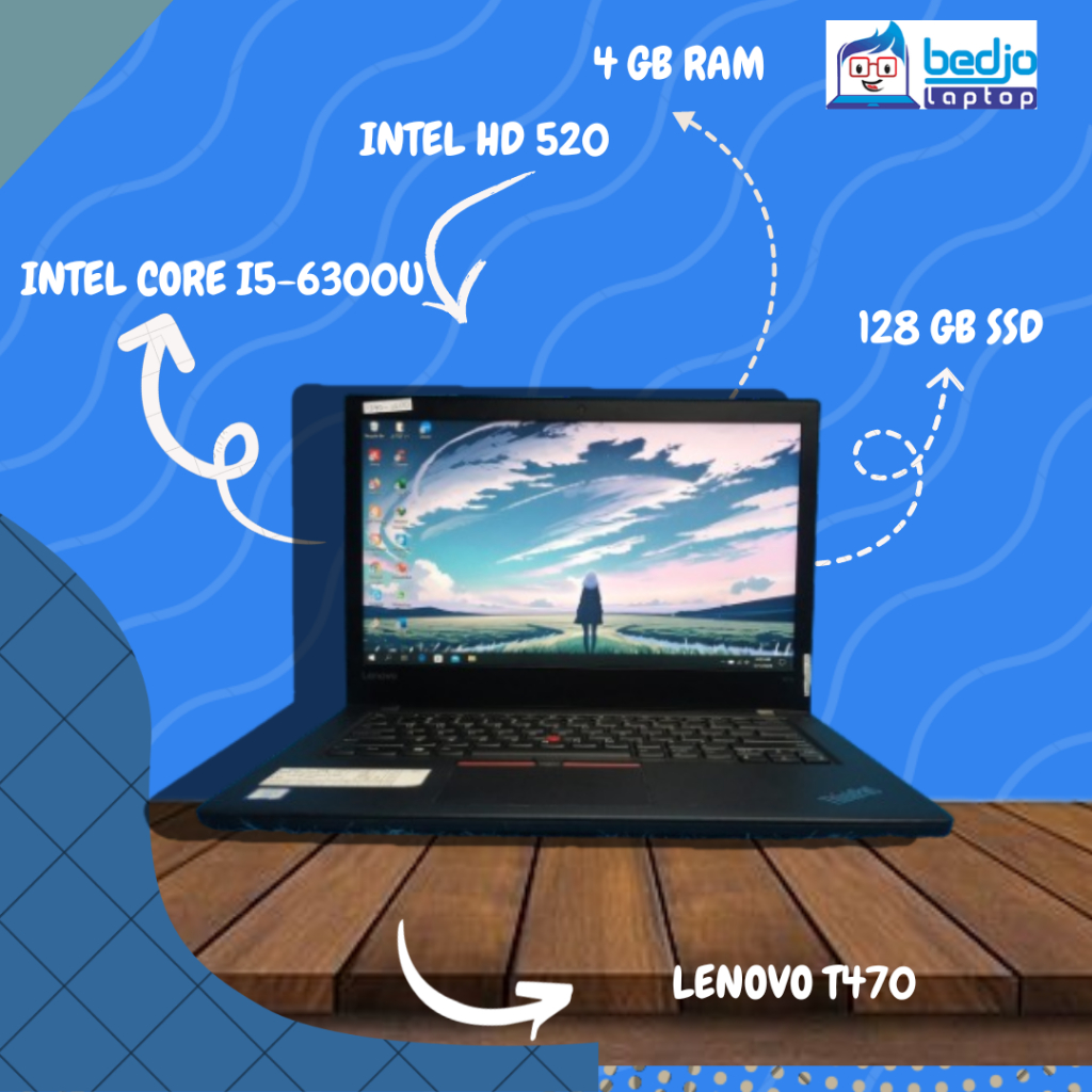 TERLARIS, Lenovo T470, Core I5-6300U, Laptop Lenovo, Laptop Lenovo T470, Laptop Lenovo Second, Laptop Lenovo T470 Bekas, Laptop Lenovo T470 Core I5