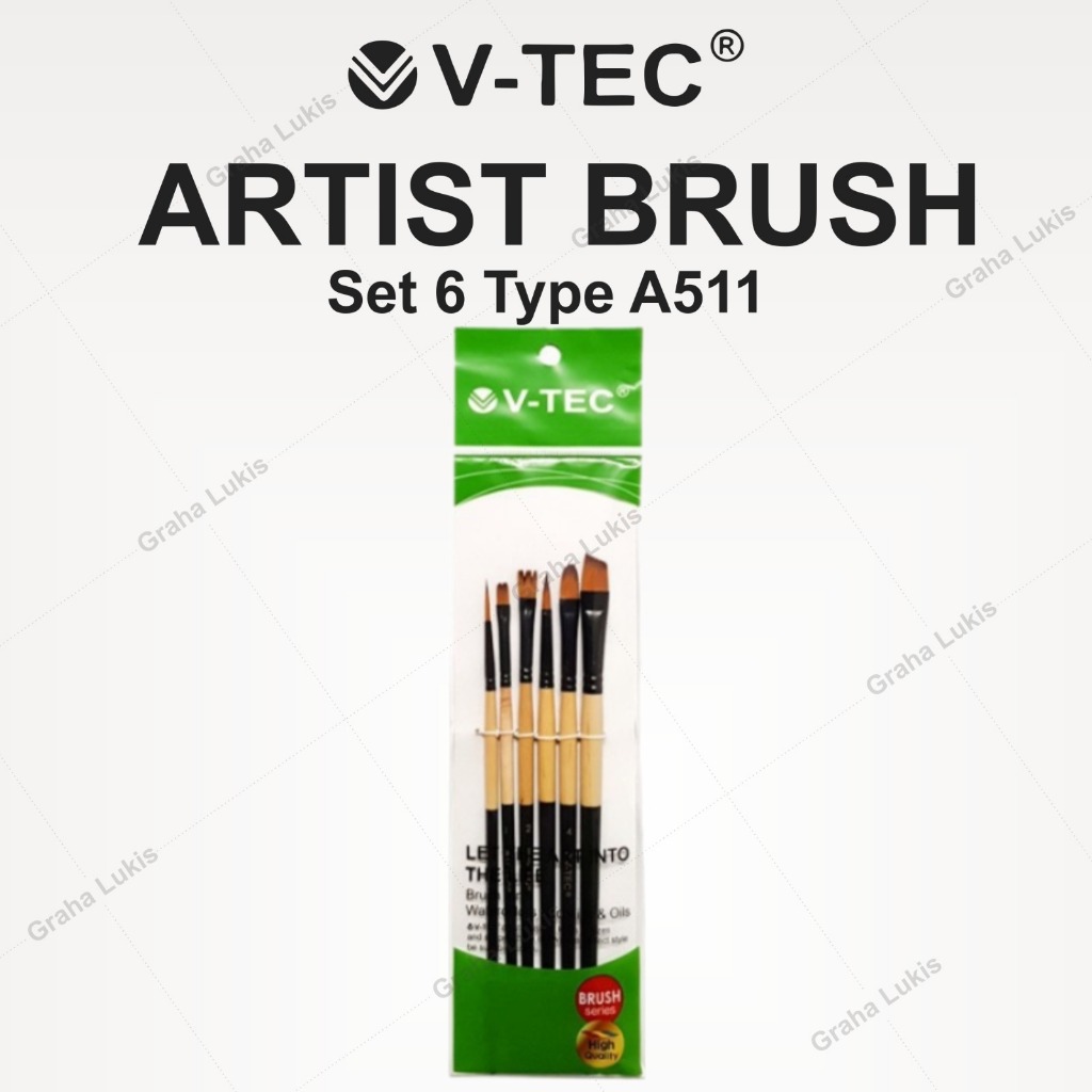 

Kuas Lukis V-Tec Brush A511 Set 6