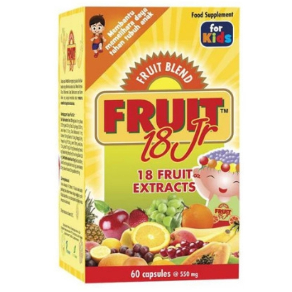 FRUIT BLEND 18 Junior 30 Kaps ~ Suplemen Ekstrak Buah..Meningkatkan Pertumbuhan Badan Anak..Meringan