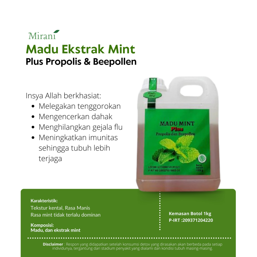 

Madu Murni Asli Plus Propolis Original Anak Bee Polen Rasa Daun Mint
