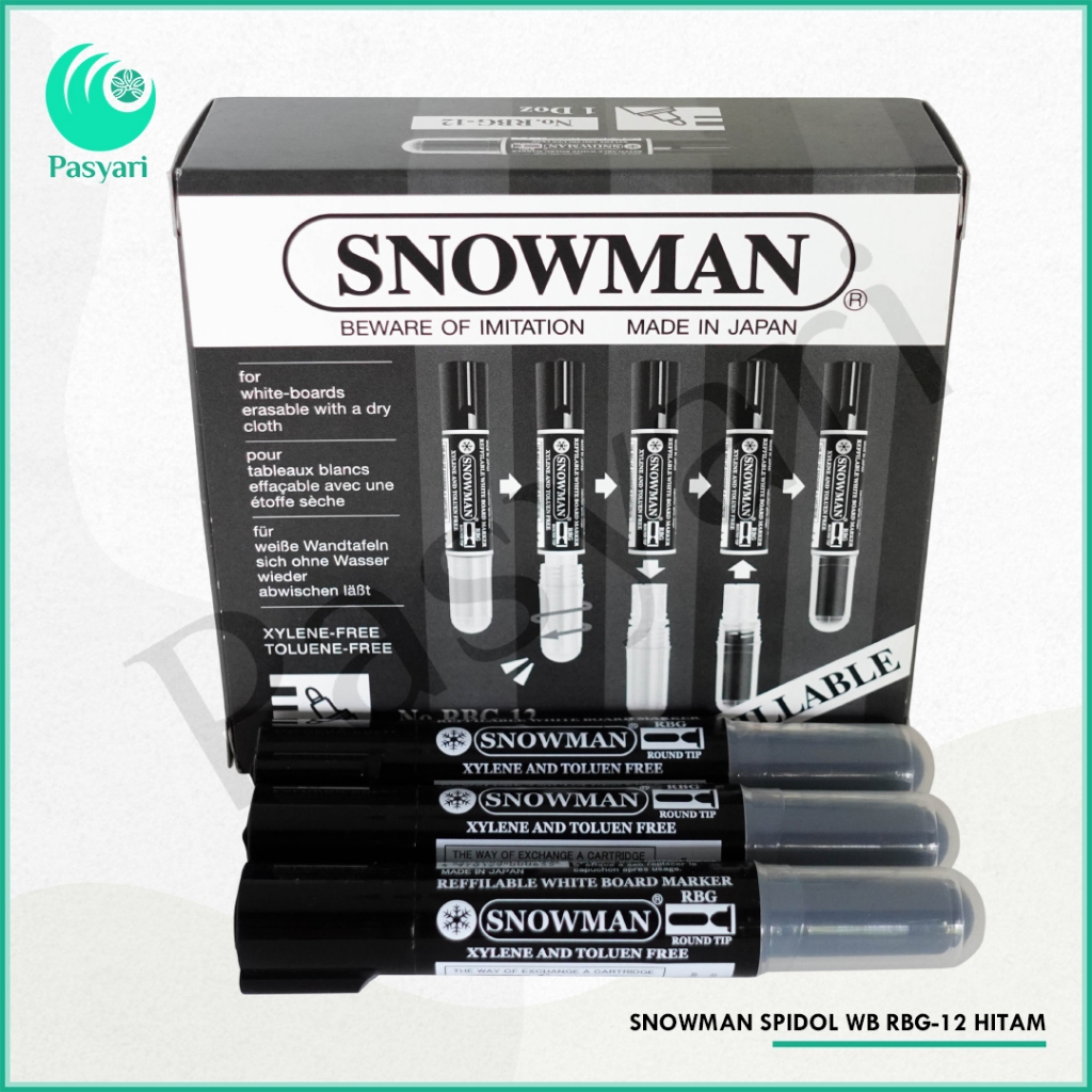 

SNOWMAN SPIDOL WHITE BOARD REFILIABLE RBG-12 HITAM/BIRU/ MERAH