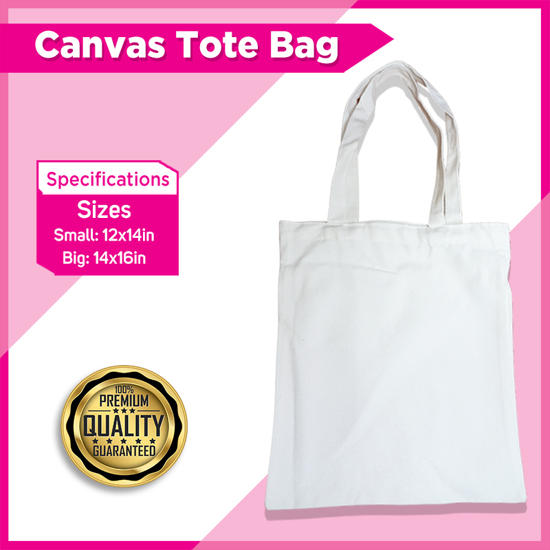 Tas Tote Kanvas Tas Bahan Katcha Serba Guna Putih Polos