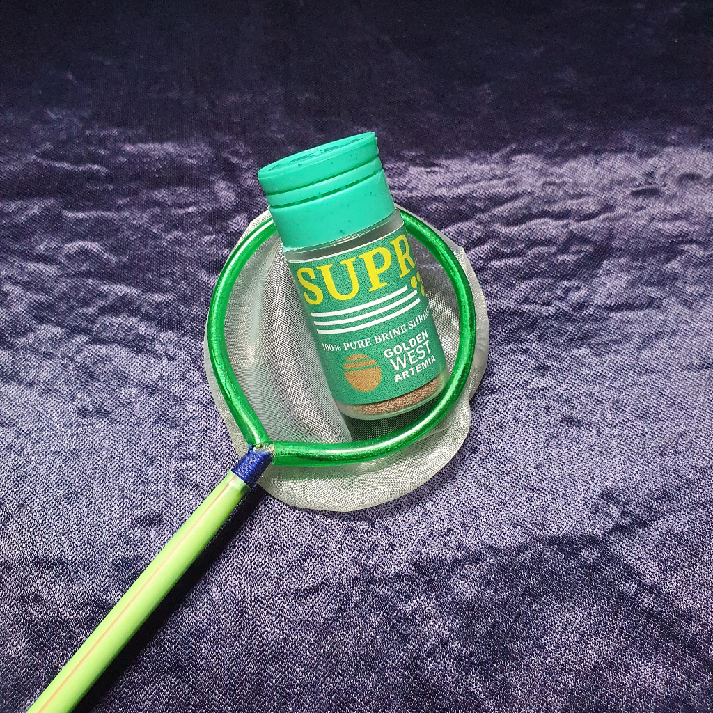 Paket Artemia Supreme Plus Golden West Kultur 10gram Serok 5,5 cm Artemia Tetas Untuk Pakan Burayak 