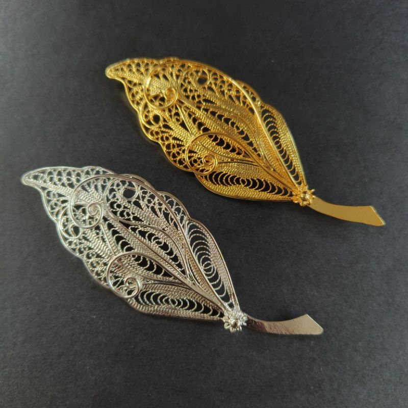 bros daun lapis emas 24k / bros pesta / bros kendari / bros hijab / bros sultan / bros perak / bros 