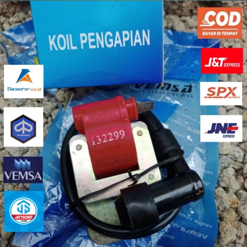 koil coil pengapian Vespa vbb super sprint bajaj merah import vemsa