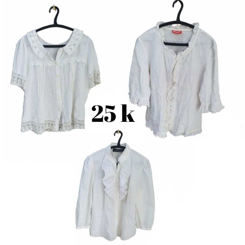 kemeja putih lengan pendek & lengan panjang Preloved/PL/Thrift
