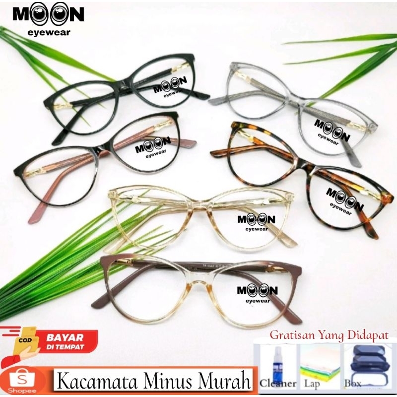 Kacamata Photocromic Wanita Cat Eye 19282,Bisa Minus Cylinder,Kacamata Blueray // Bluecromic Antirad