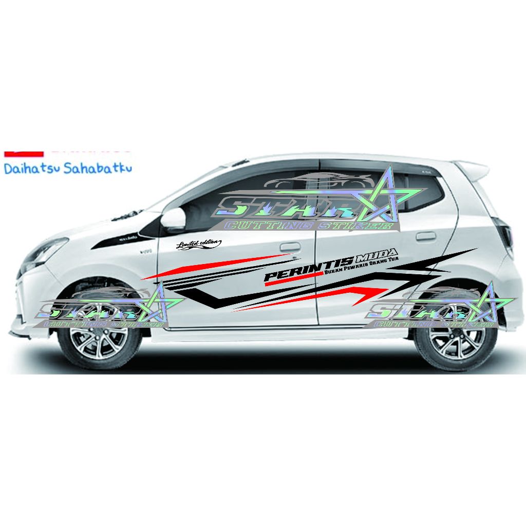 STICKER STIKER MOBIL AGYA GR CUTTING STICKER STIKER MOBIL TOYOTA AGYA GR SPORT