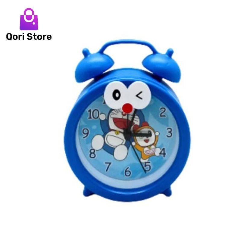 Qori Store - Jam Alarm Cartoon KVN 09017 / Jam Alarm Anak / Jam Alaram Doraemon / Jam Alarm Karakter
