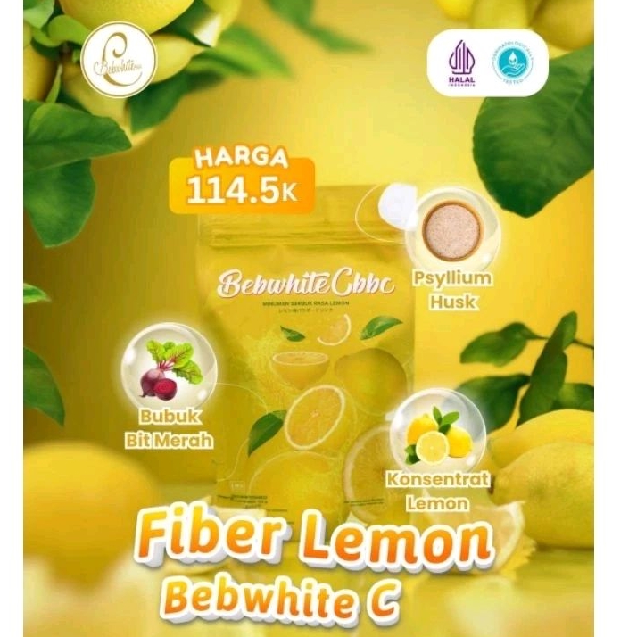TERBARU Bebwhite c minuman serbuk rasa lemon.fiber bbc.pelangsing bebwhite c