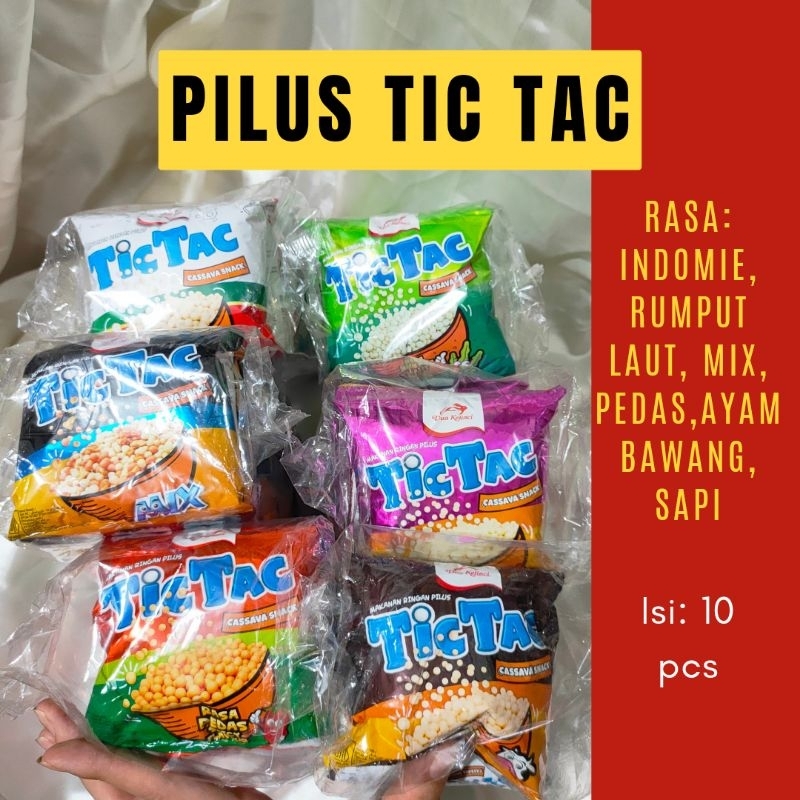 

Tic Tic Pilus Indomie /Pilus sapi / pilus mix / pilus rumput laut / pilus pedas / pilus ayam bawang renteng isi 10 pcs