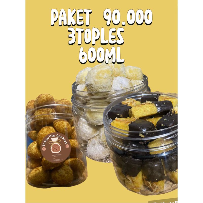 

Paket 3toples kue lebaran kue kering 600ML