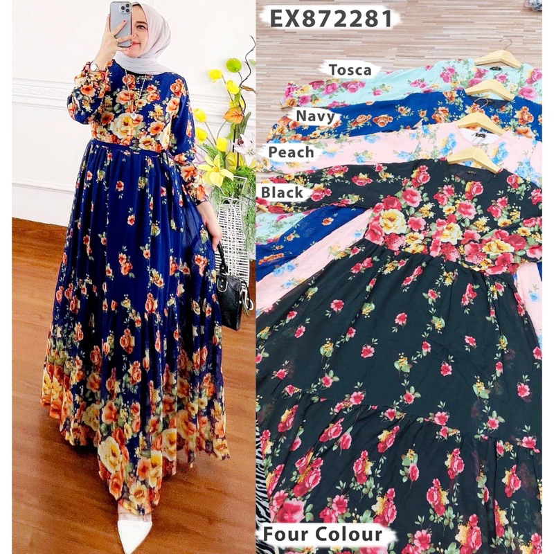 GAMIS DRESS MOTIF BAHAN CERUTI