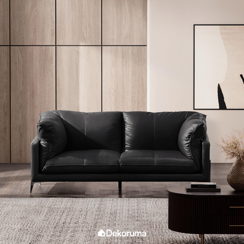 Dekoruma Tenzo SATURN Sofa 2 Dudukan - Hitam / Sofa Tamu 2 Seater