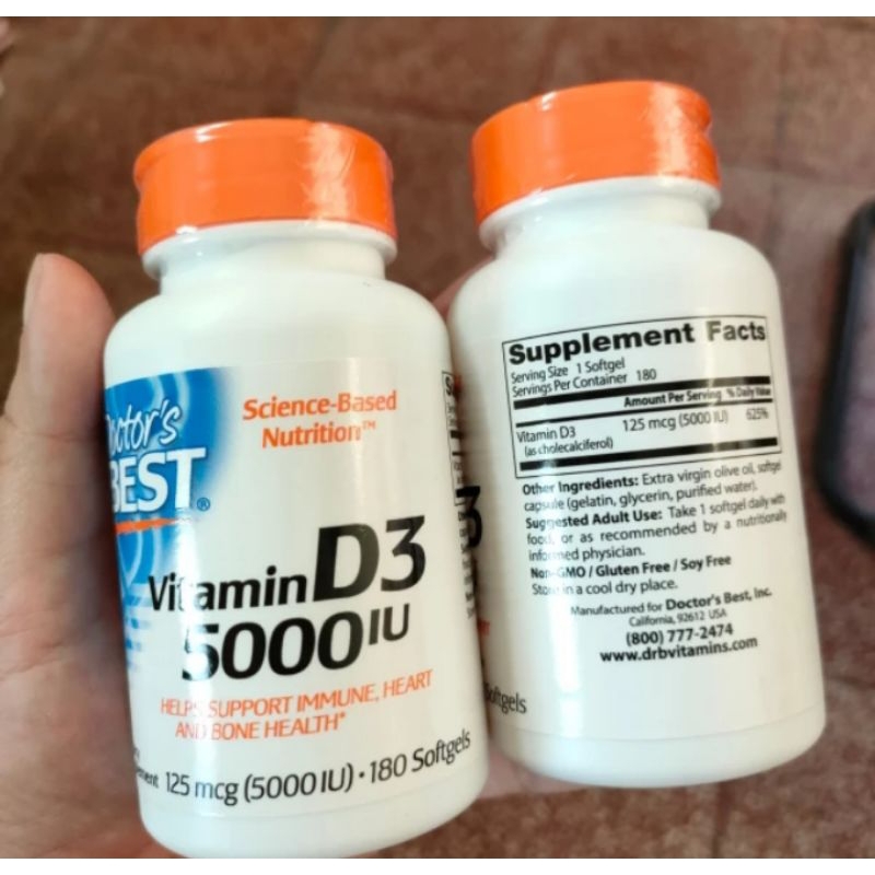 doctor's doctor best vitamin D3 vit d3 vitamin d vit d 5000iu 5000 iu 180 / 360
