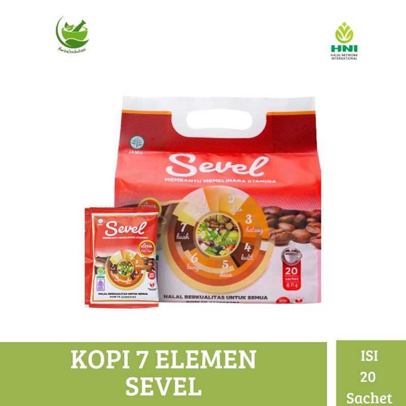 

Kopi 7 Elemen | Kopi Sevel HNI HPAI isi 20 Sachet