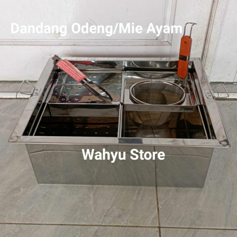 dandang odeng sekat 2 loyang/panci pangsit wonton stainless