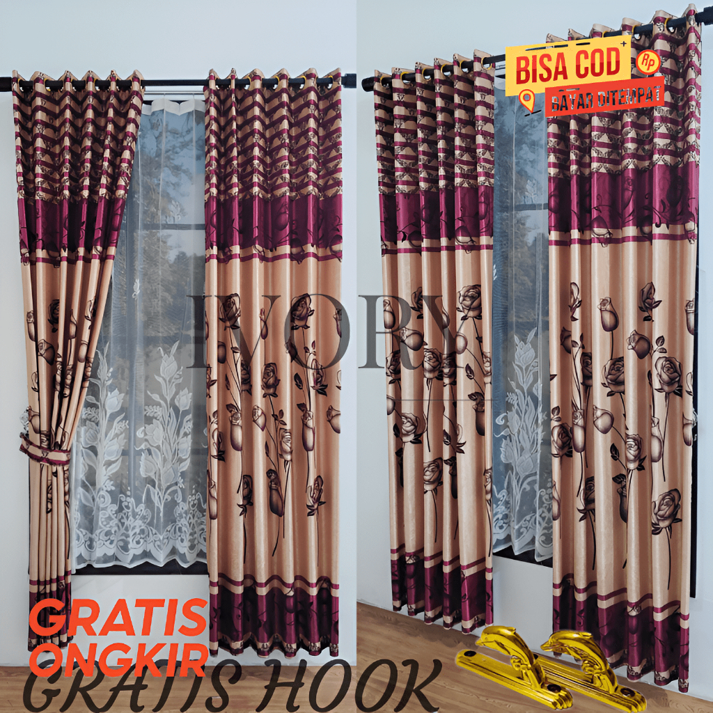 Gorden Jendela Dan Pintu Minimalis Korden Pintu Tengah Ruang Tamu Bhan Blackout Import