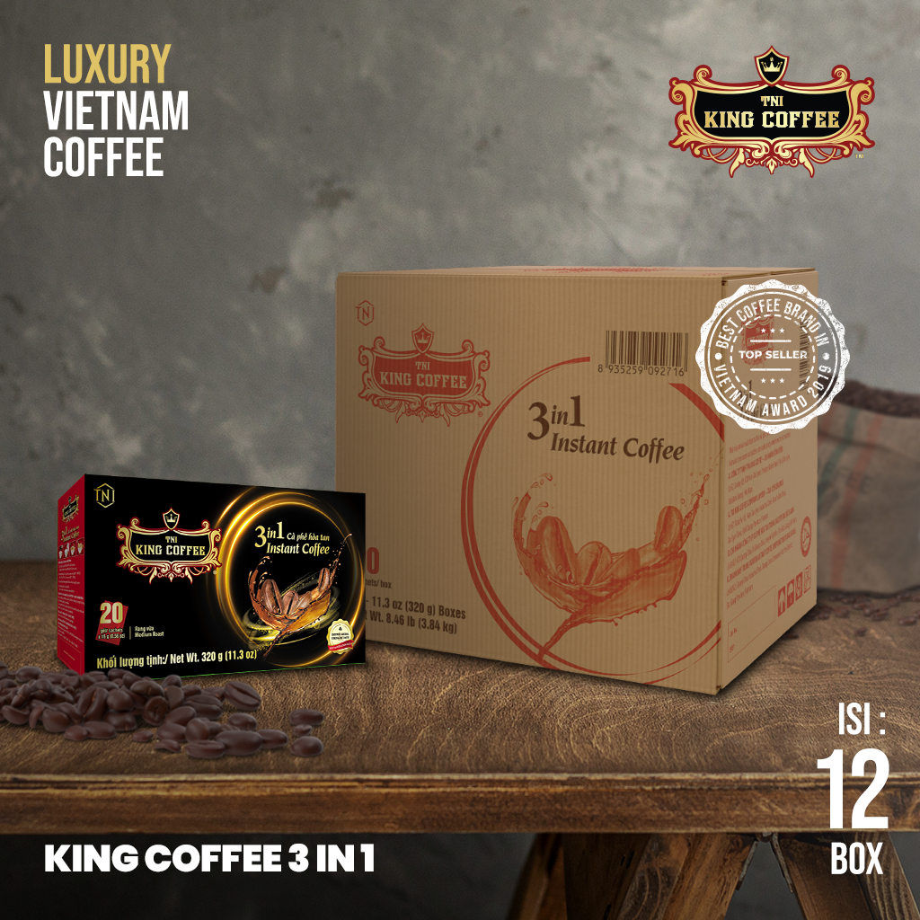 

DUS Karton Kopi Instan Import Vietnam Trung Nguyen King Coffee 3 In 1 Isi 20 Sachet 12 Box