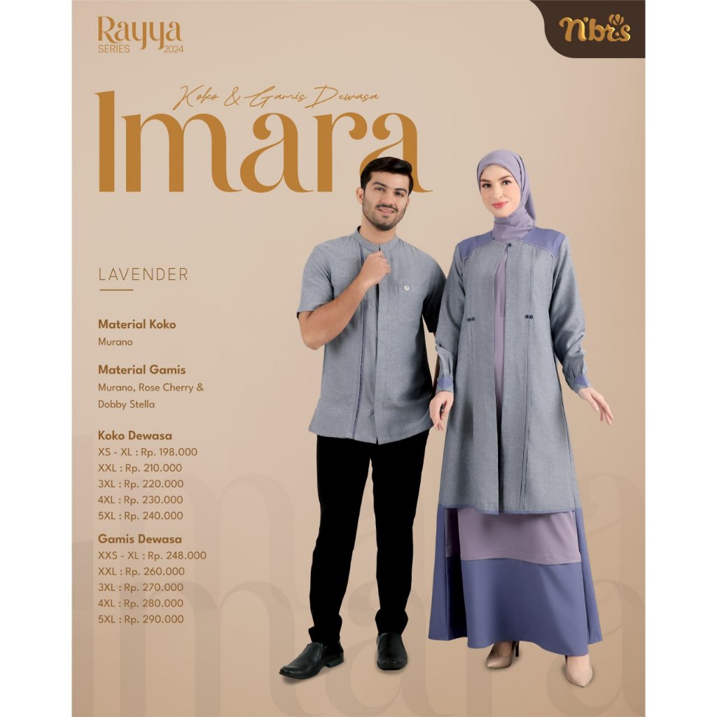 Sarimbit Nibras Imara LAVENDER Couple Seragam Keluarga Sarimbit Nibras Keluarga
