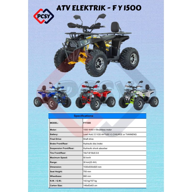 Mini ATV Electric PCSY FY 1500