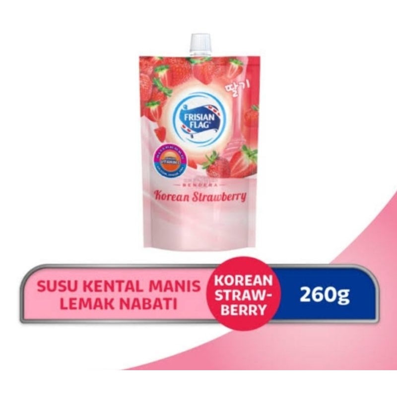 

Frisian Flag susu kental manis korean Strowberry 260ml exp.Des.2025