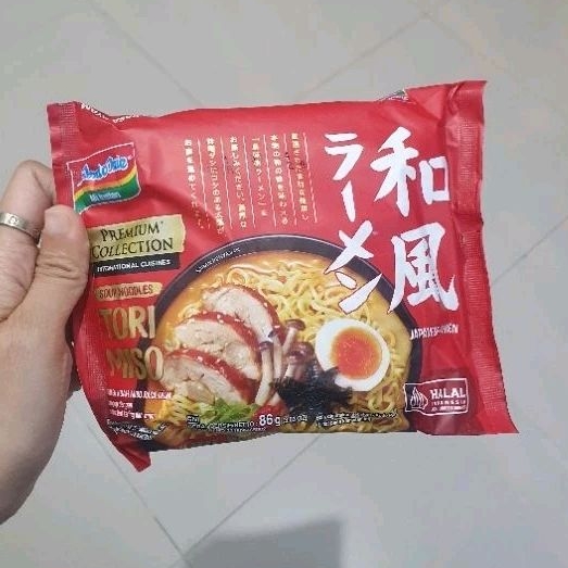 

Indomie mie instant premium ramen kuah Japanese Tori Miso rasa ayam torimiso