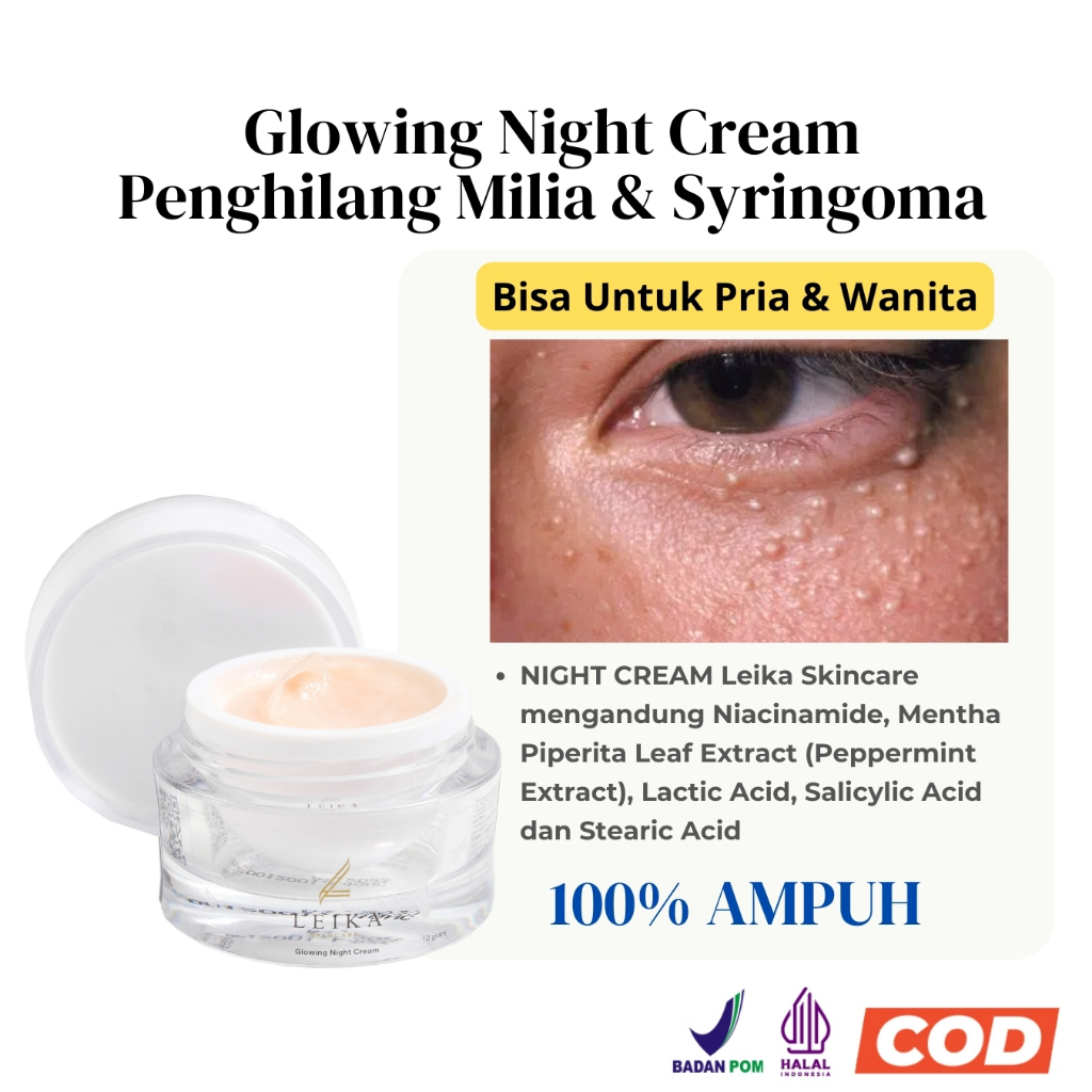 Ampuh Original Cream Malam Penghilang milia permanen Krim Penghilang Milia Bpom penghilang milia dib