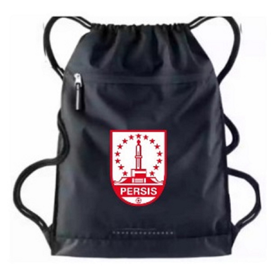 Tas serut pria anti air olahraga selempang - Tas serut futsal logo persis solo selempang