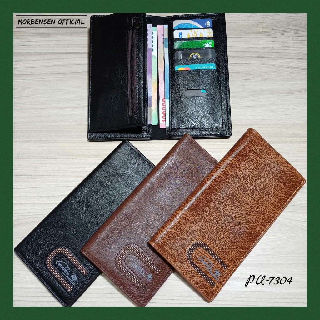 DOMPET MORTEGA PRIA KULIT PU / DOMPET PANJANG PRIA BAHAN KULIT PU - 7304