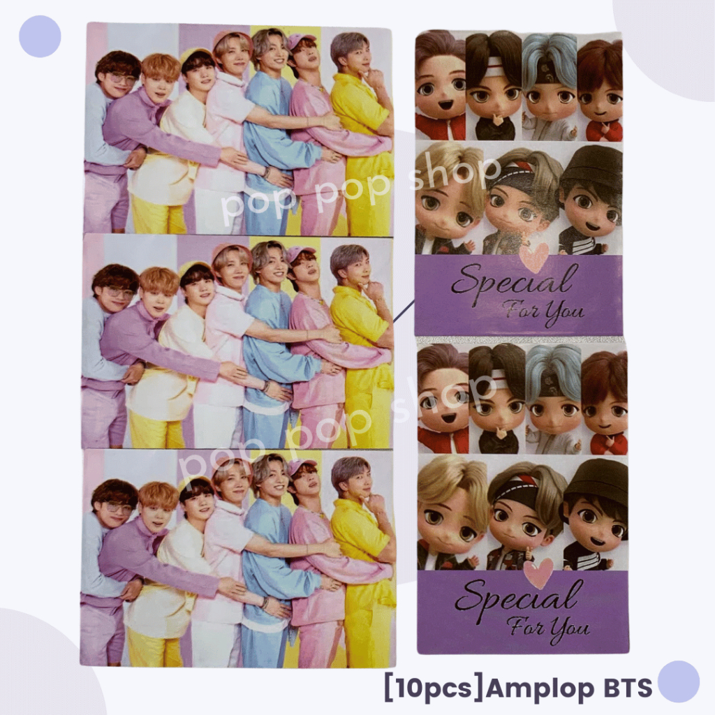 

[ isi 10pcs] AMPLOP LEBARAN MOTIF BTS / angpao idul fitri BTS