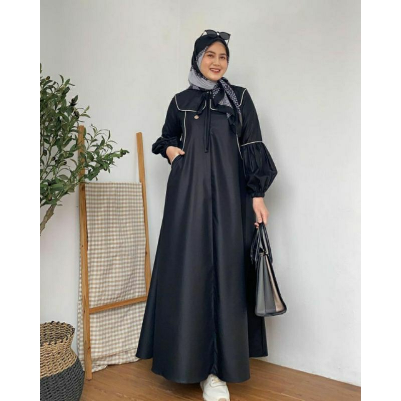 Zayyana Dress Gamis muslimah modern kekinian// Gamis lebaran