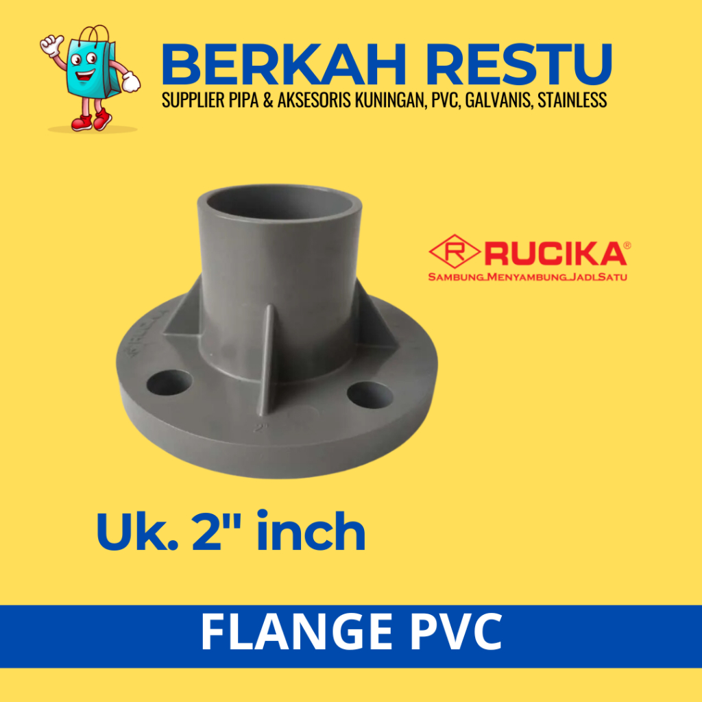 Flange / Flange Socket PVC 2" Inch Merk Rucika AW