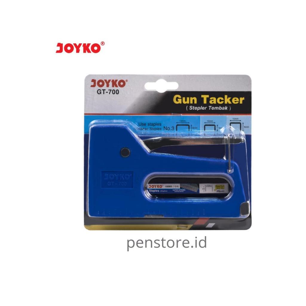 

Gun Tacker JOYKO GT-700 / Stapler Tembak / Alat staples triplek, banner, jok sepeda FREE ISI 1PACK