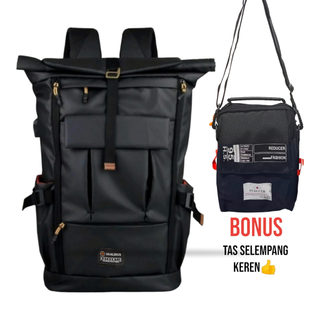 Tas Ransel Pria Vegas Backpack Free Tas Selempang