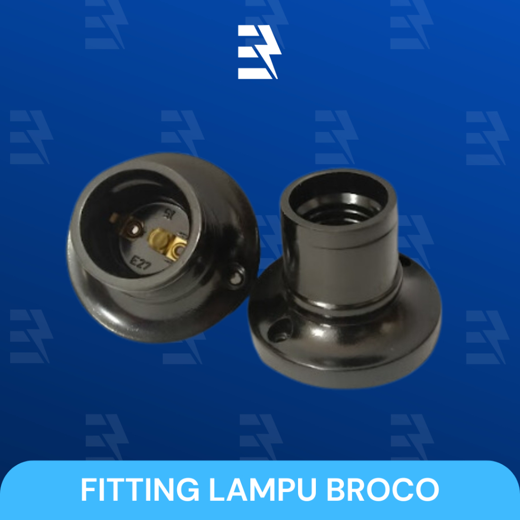 BROCO FITTING / FITING LAMPU PLAFON / COR / KAYU BULAT HITAM