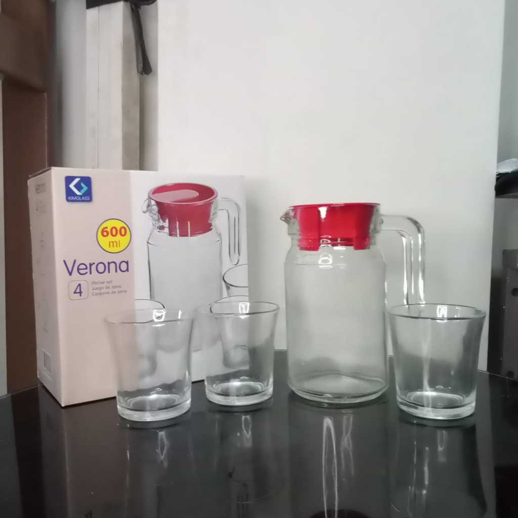 TEKO + GELAS KACA KIMGLASS VERONA (1SET 4PCS)