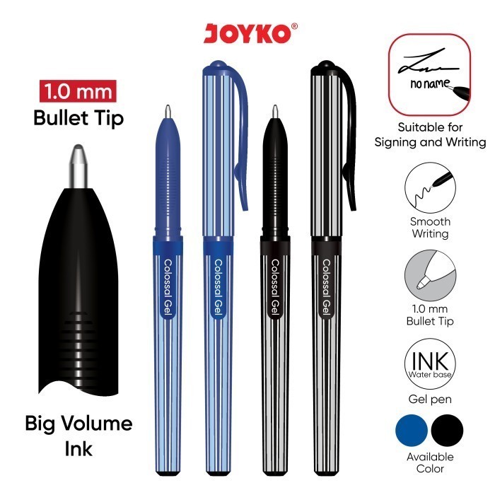 

(PERPCS) Gel Pen Pulpen Pena Joyko GP-391 Colossal Gel 1.0 mm