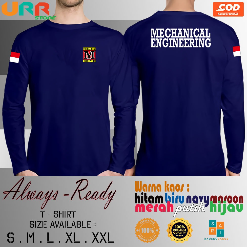 Kaos Baju Lengan Panjang MECHANICAL ENGINEERING M Solver Kaos Distro Teknik Mesin