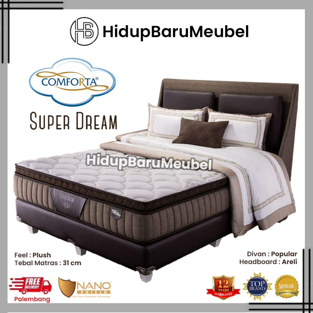 Springbed Comforta SUPER DREAM / Kasur Matras Spring Bed Tebal  / Kasur Matras Hotel Nyaman