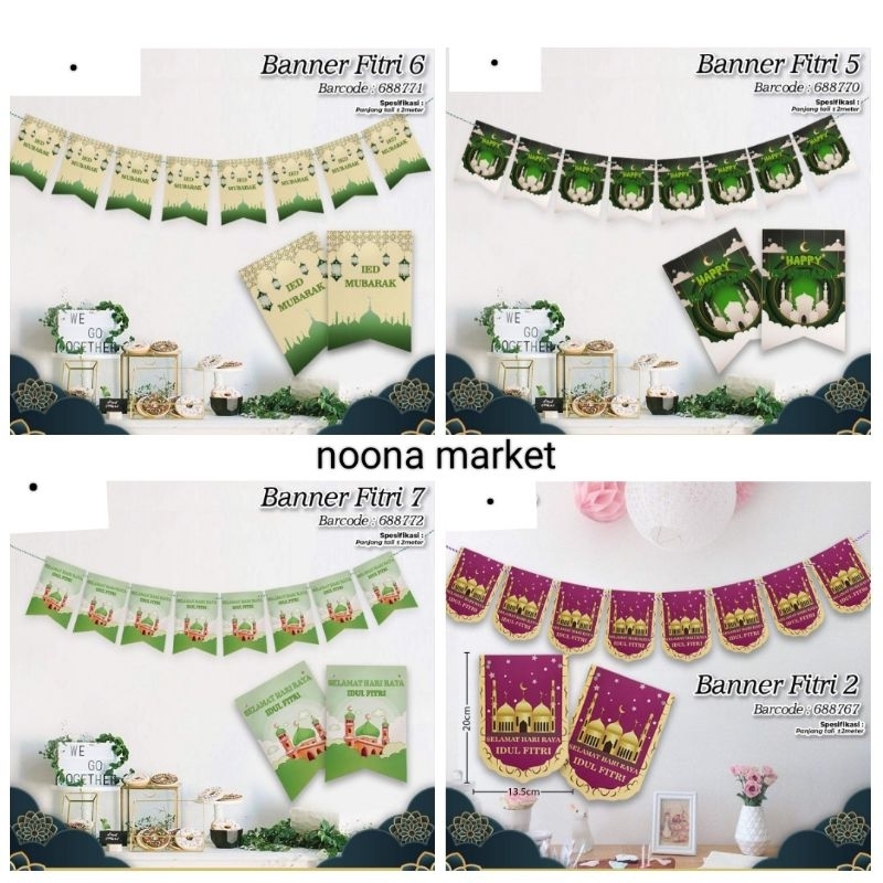 Banner Idul Fitri / Banner Kertas Lebaran / Ornamen Idul Fitri / Hiasan Idul Fitri